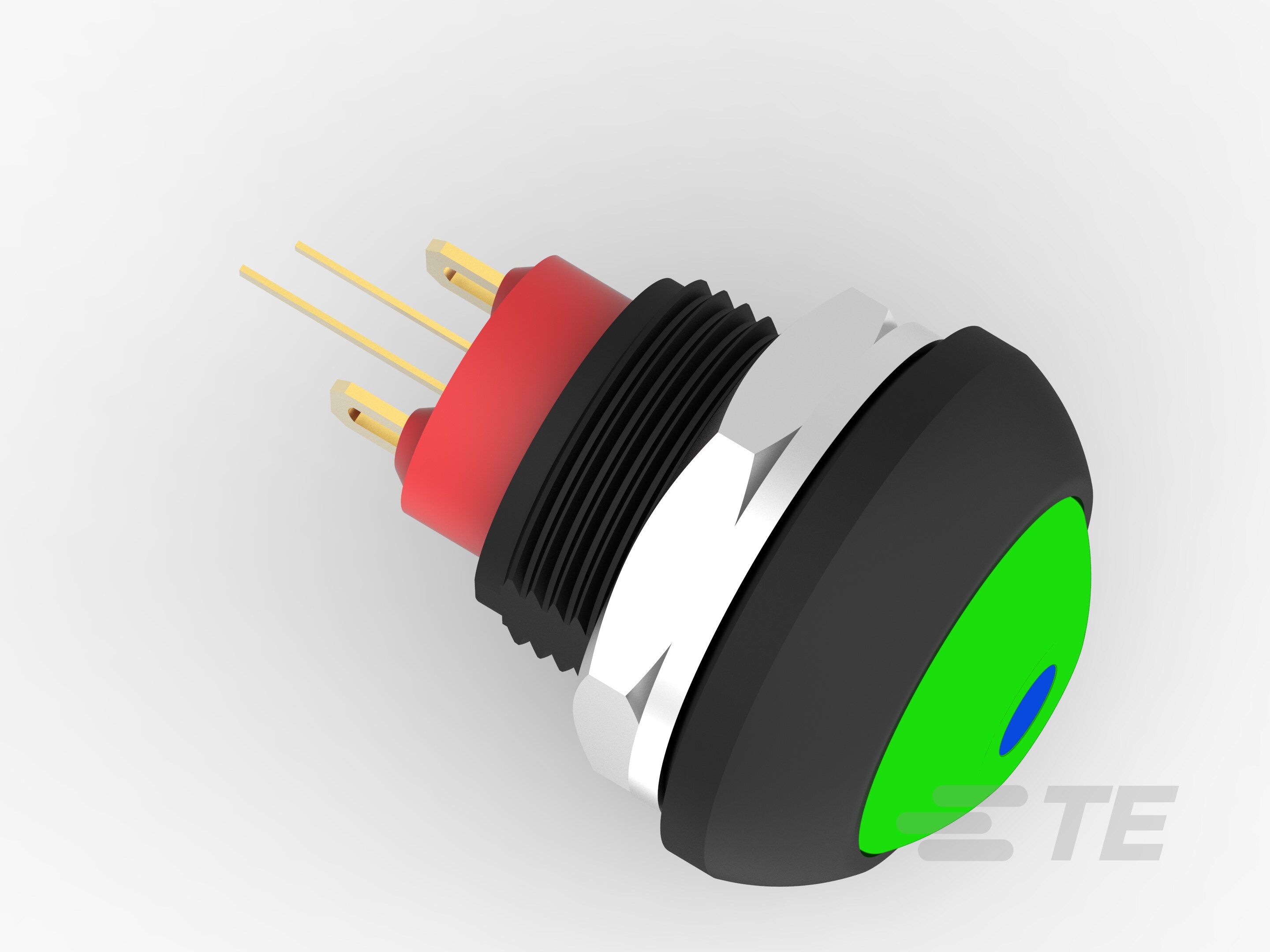 PB OFF/ON FC GRE M1 TERM BLU LED IP68-2-2329387-0