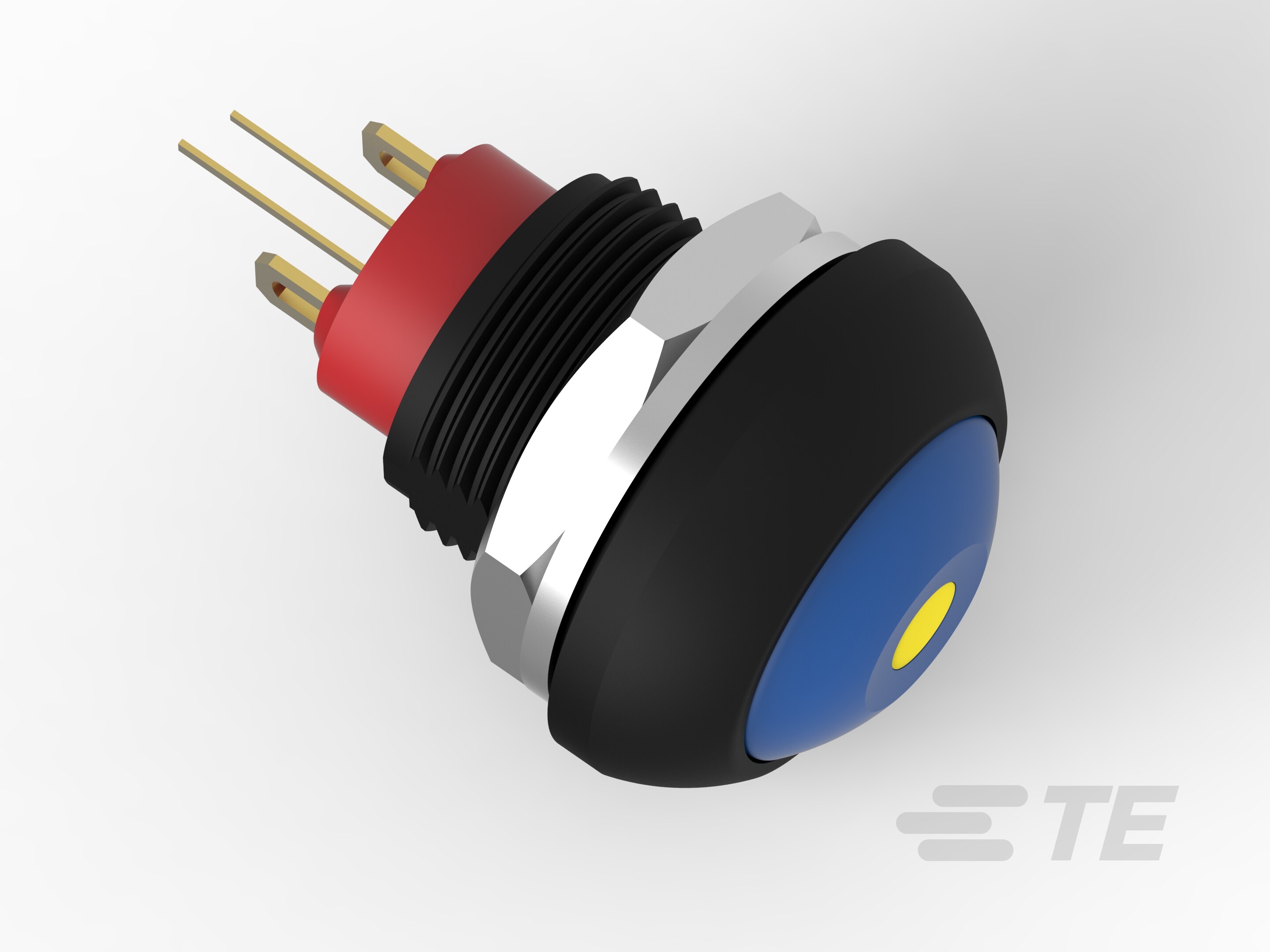 PB OFF/ON FC BLU M1 TERM YLW LED IP68-2-2329387-3