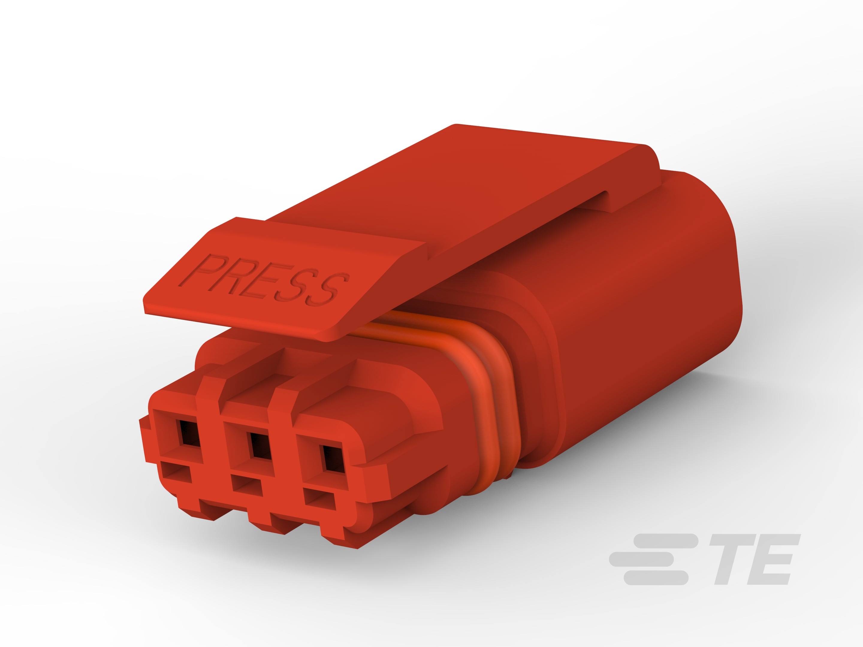 3P PLUG, MINIATURE WATERPROOF CONN,RED-3-2834074-3