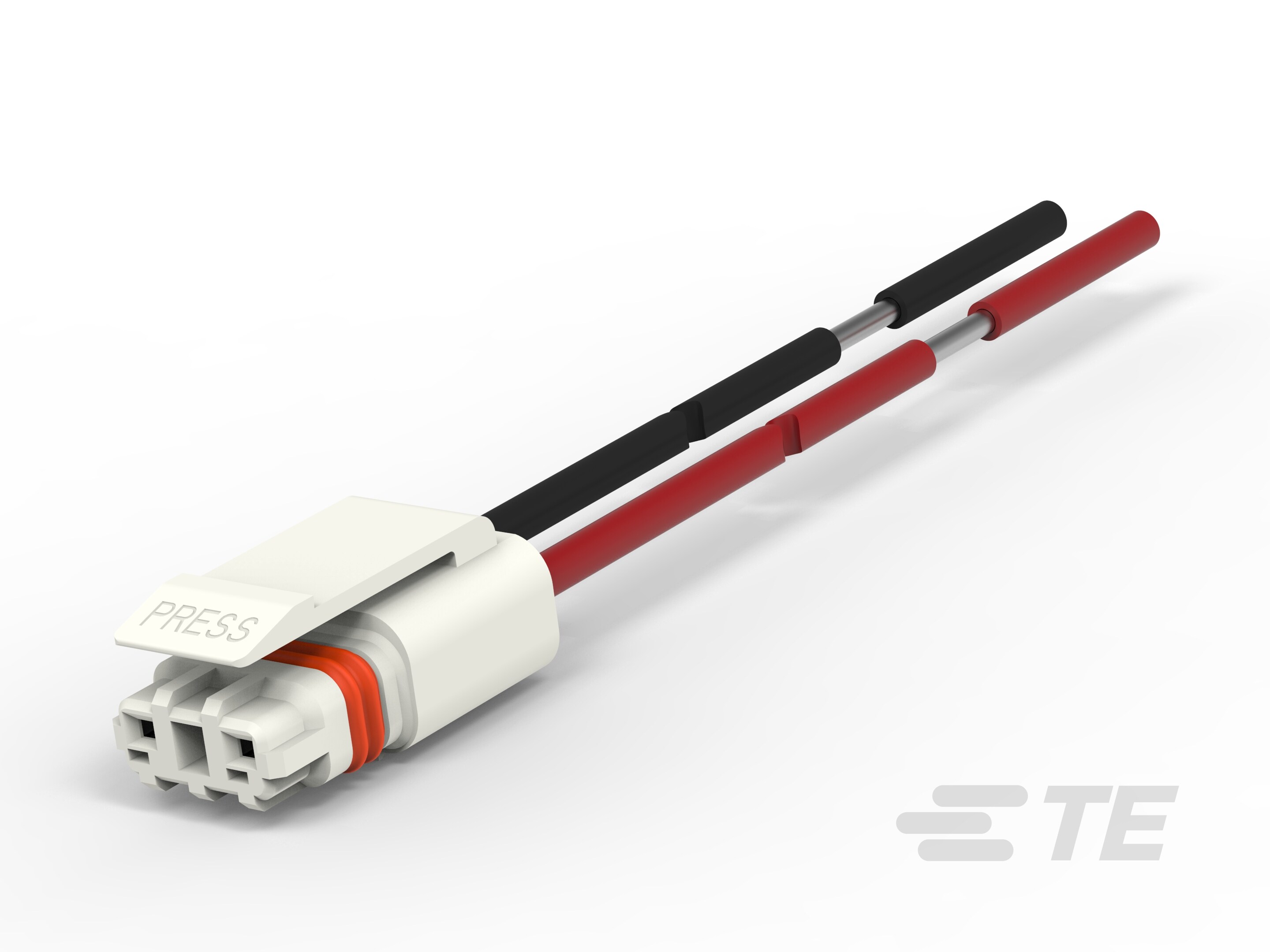2P,PLUG CABLE ASSY-200MM,WHITE,TIN-3-2834182-5