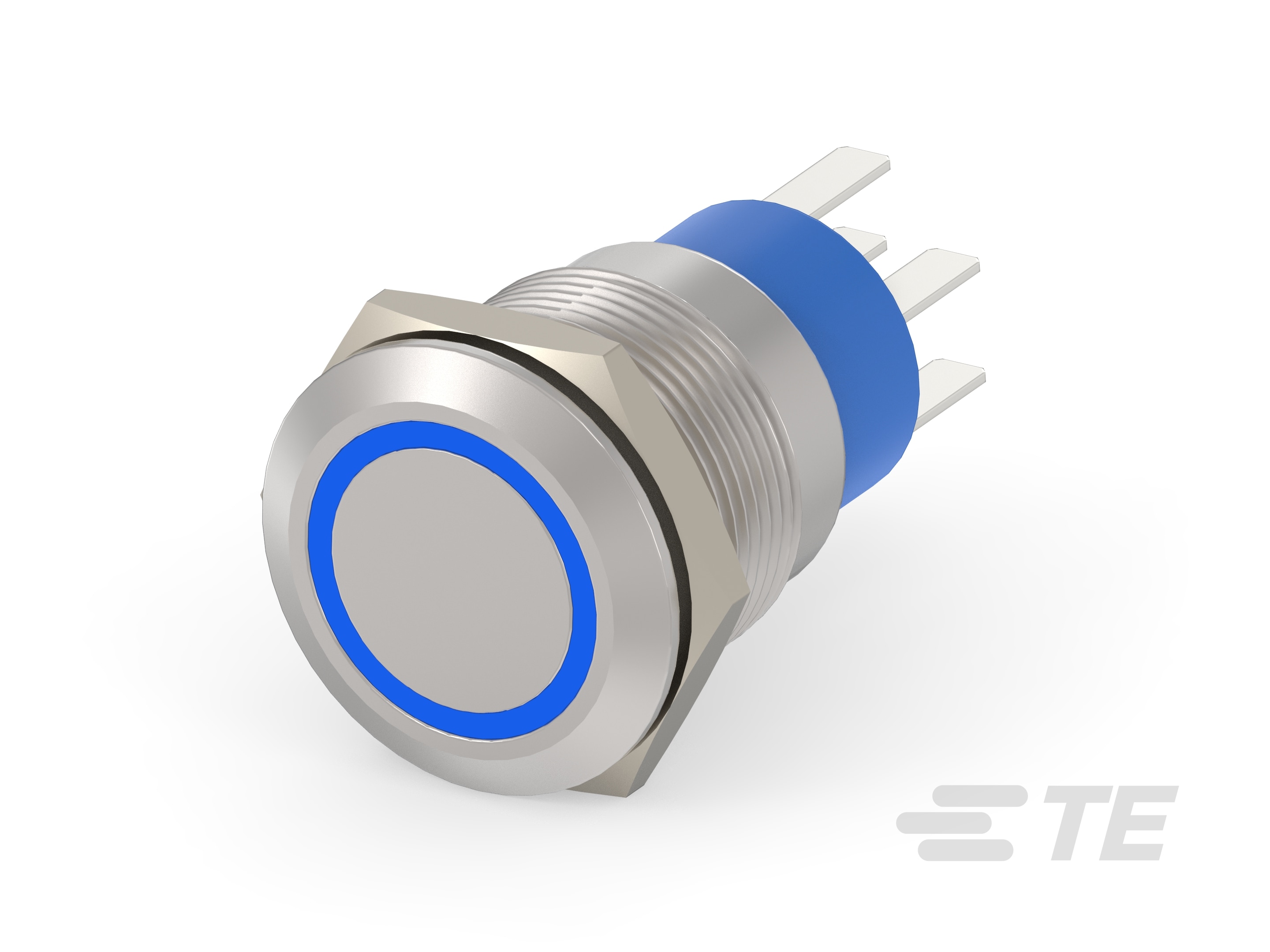 AV19 DPM 3A FIX RING LED BLUE 24V-5-2213764-9
