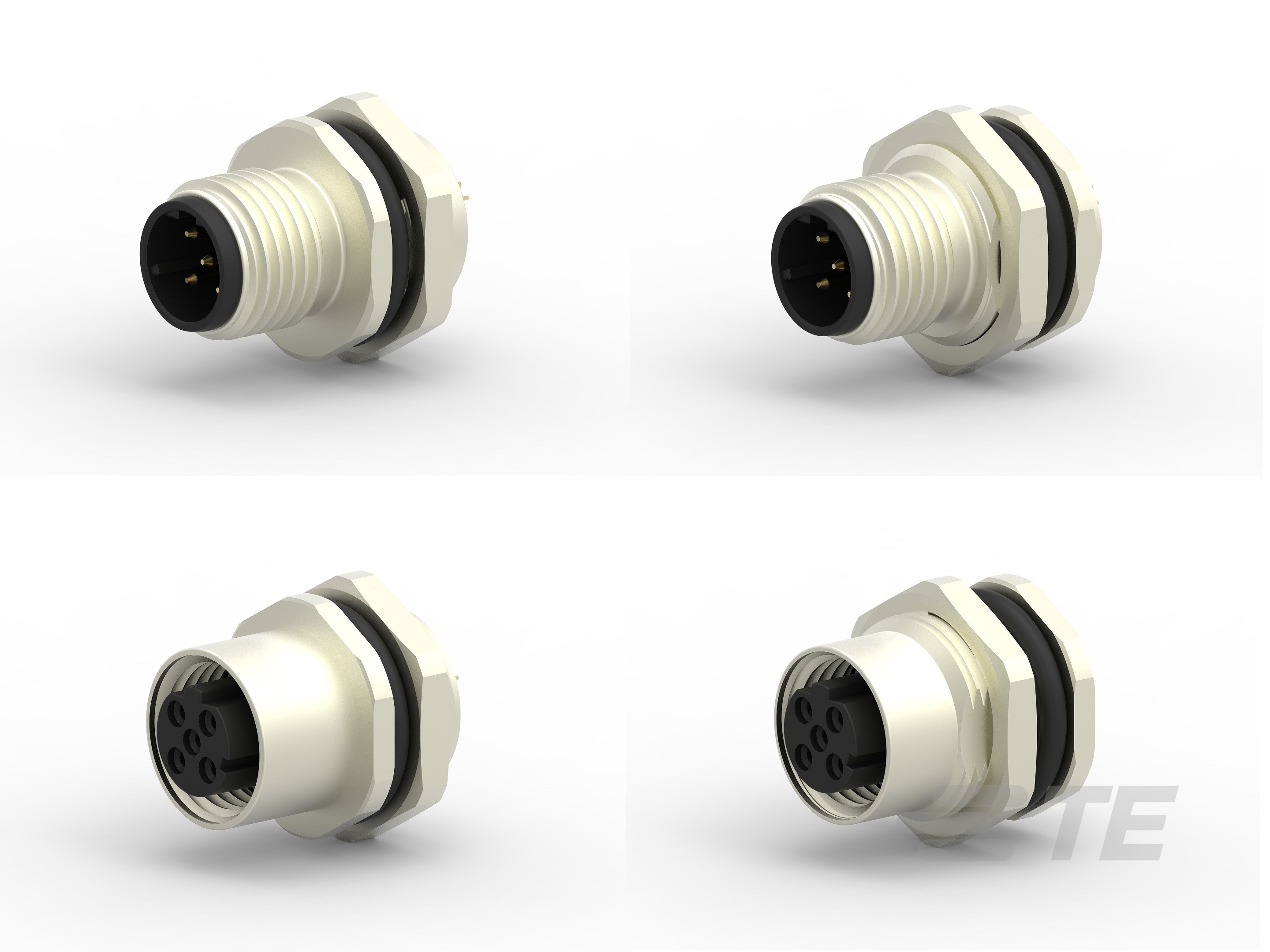 M12 Panel Mount Solder Cups-CAT-C73765-M1G