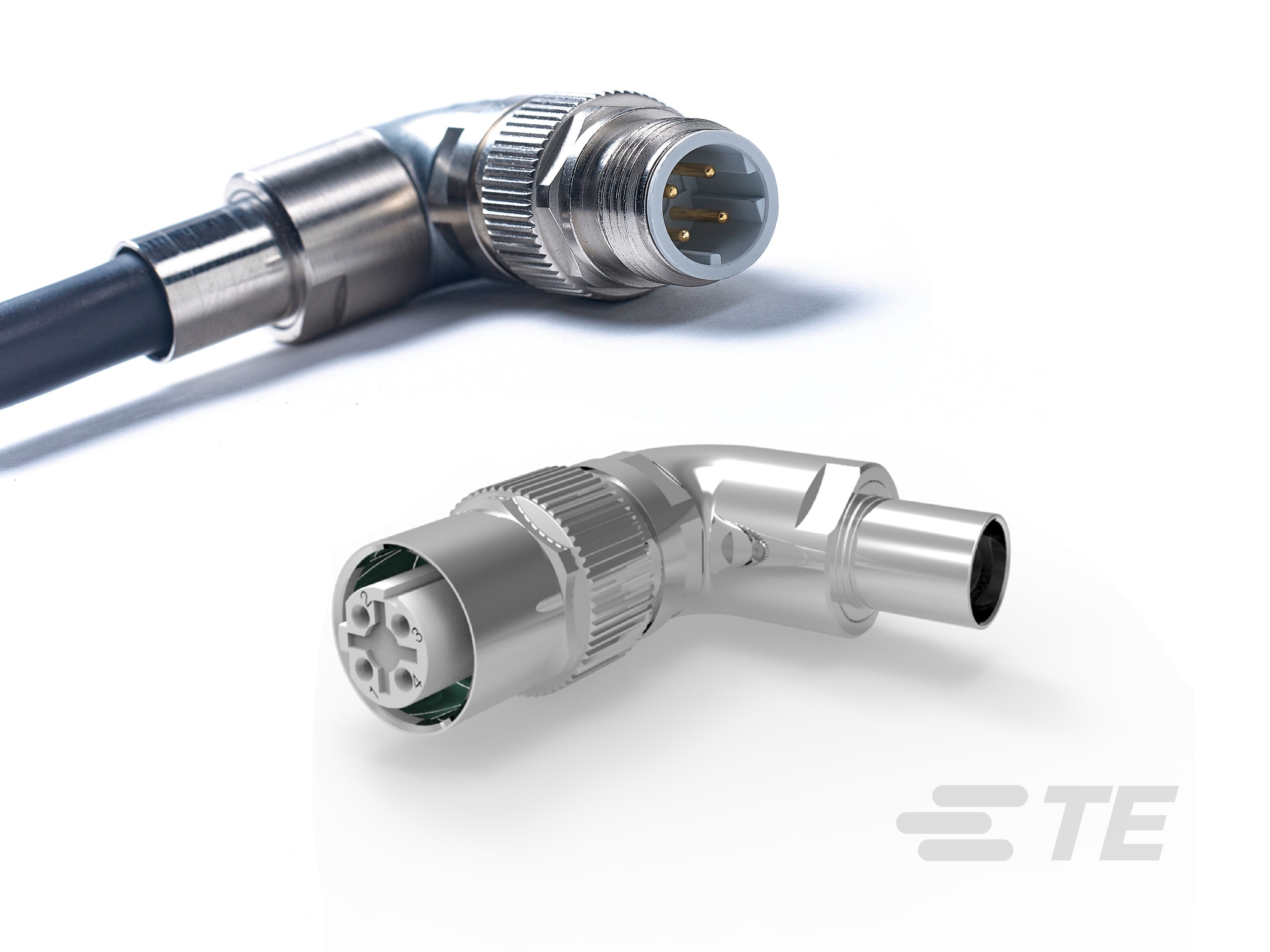 M12 Right Angle Crimped Strain Relief-CAT-M1-R4491