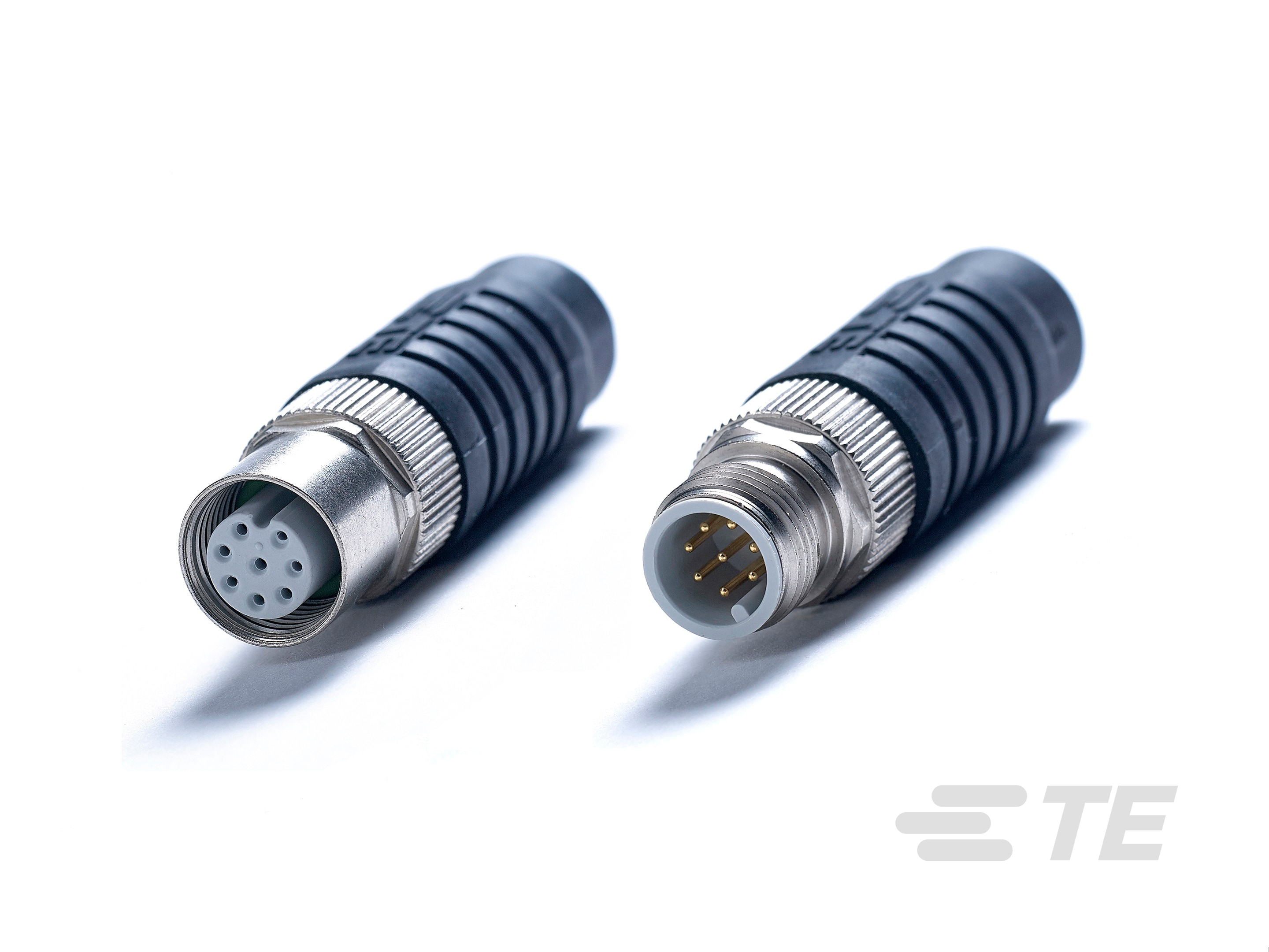 M12-Stecker, gecrimpte Zugentlastung, Panelmontage-CAT-M1-ST814D