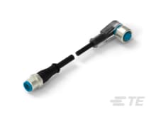 Doppelendiges A-kodiertes LED-Kabel mit geradem M12-Stecker zu Winkelbuchse-CAT-SE594-M1VV