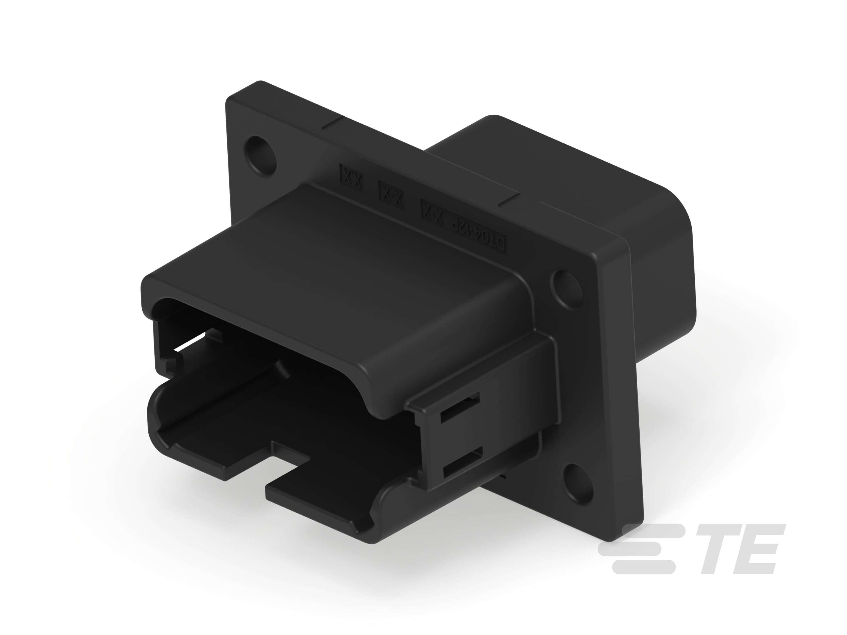 REC, 12P, BLK, E, ENH KEY, FLANGE, A-DT04-12PA-BL06
