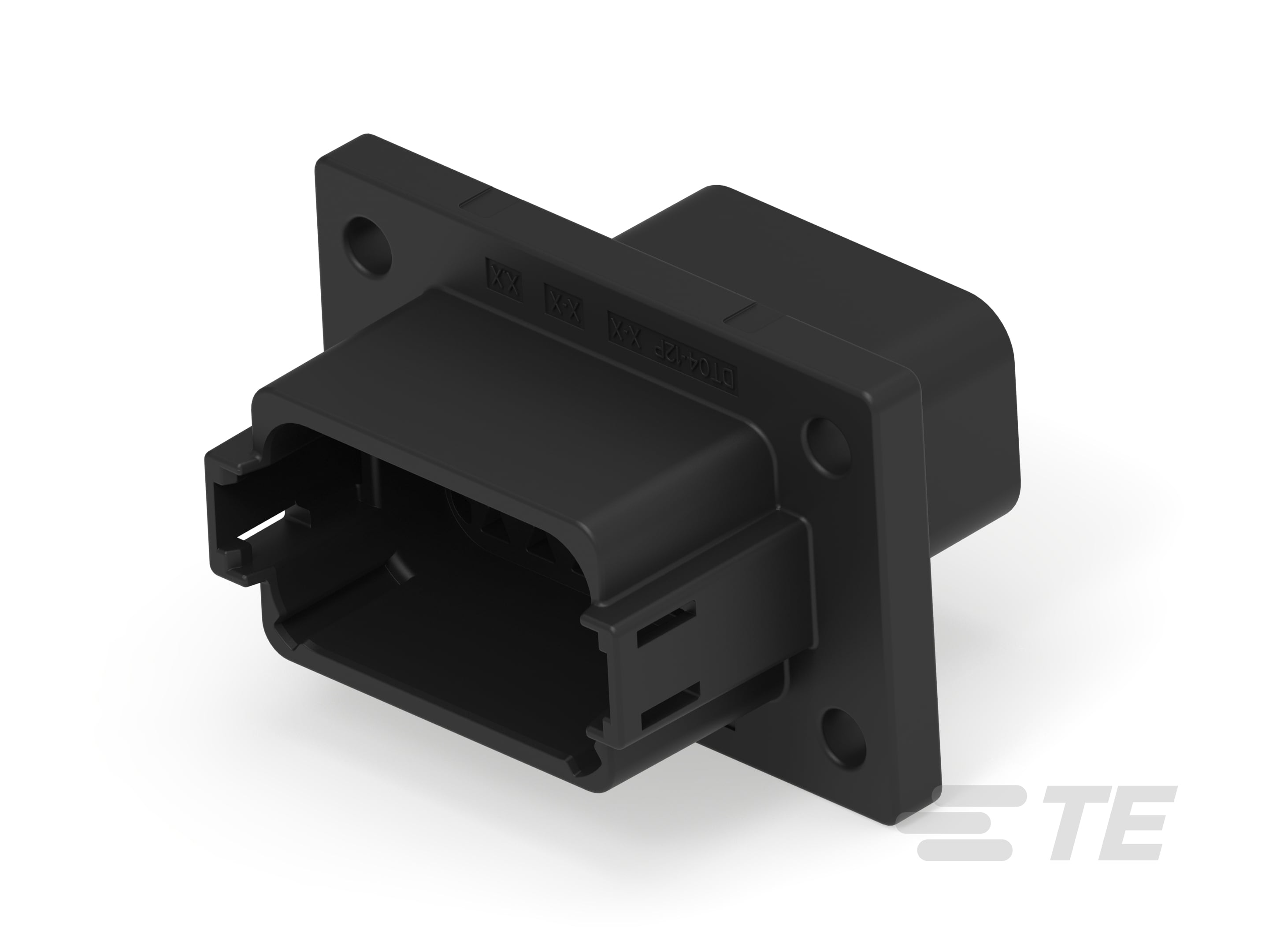 REC, 12P, BLK, E, FLANGE, A-DT04-12PA-CL06