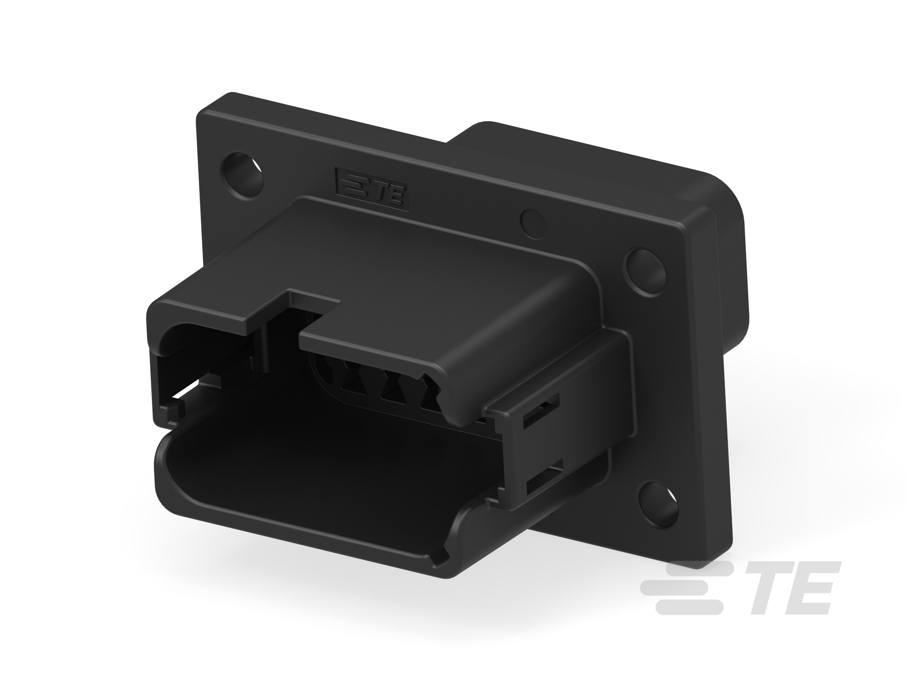 REC, 12P, BLK, N, ENH KEY, FLANGE, B-DT04-12PB-BL04