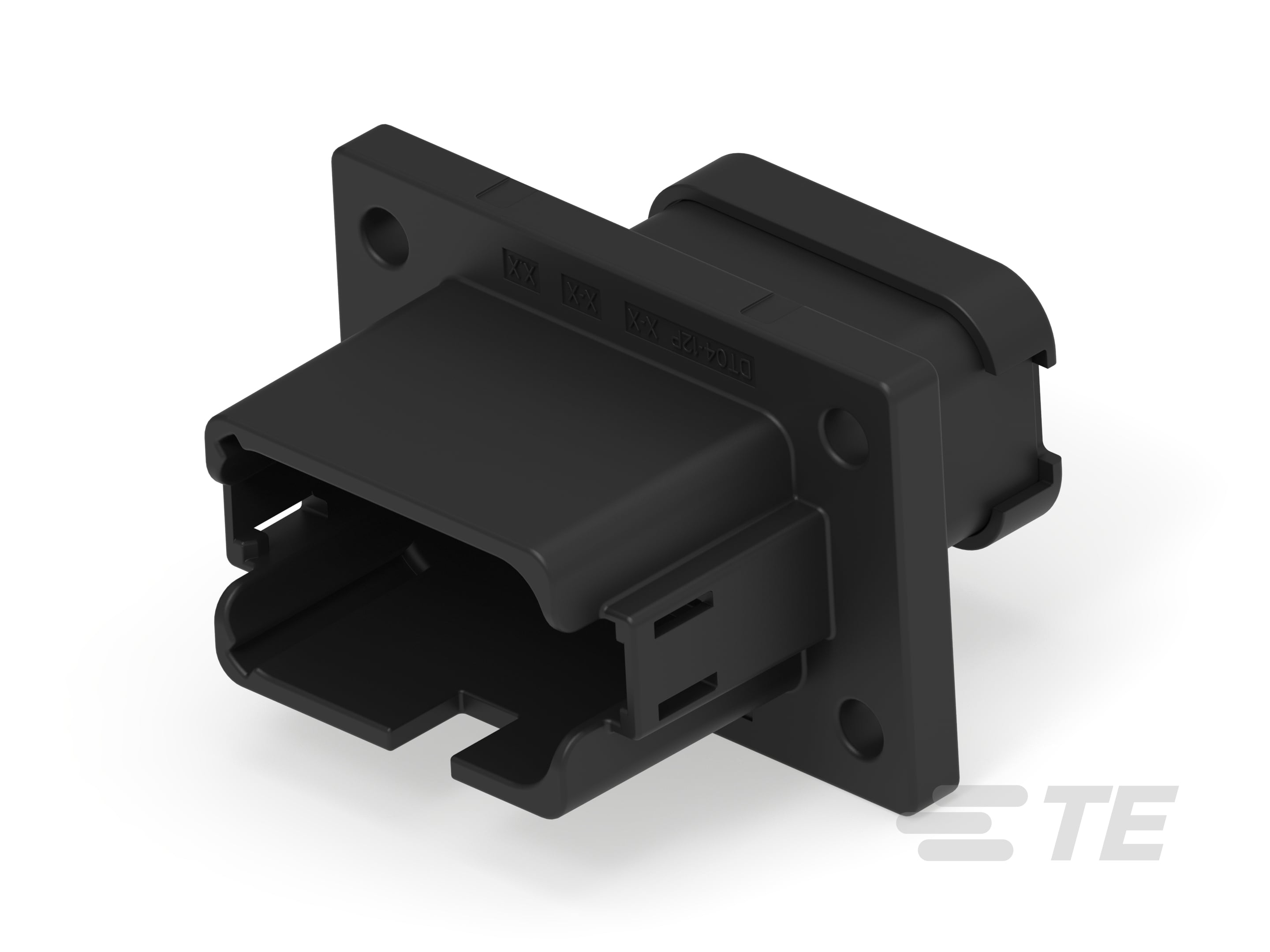 REC, 12P, BLK, N, ENH KEY, CAP, FLANGE,B-DT04-12PB-BL05