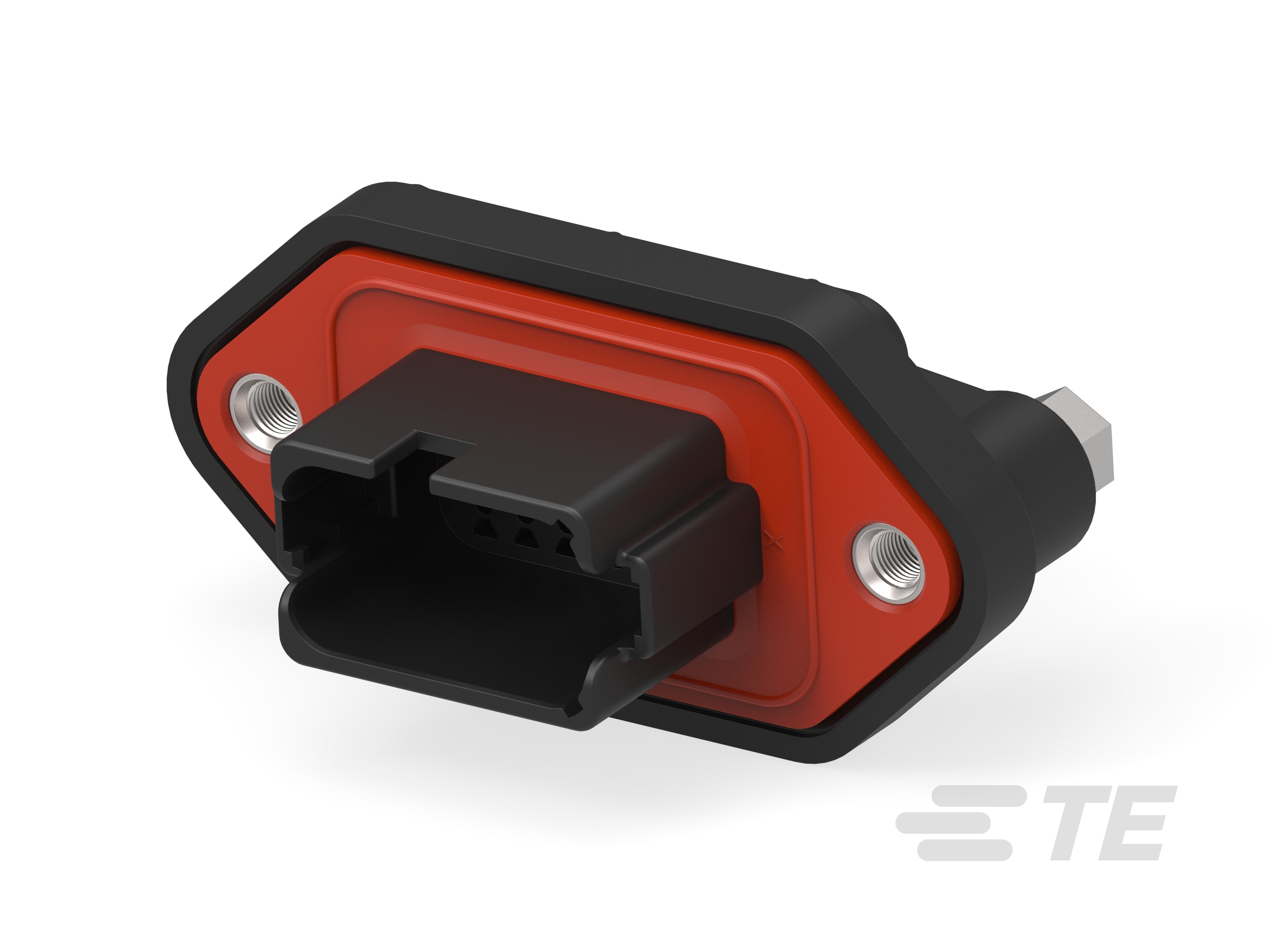 REC, 12P, BLK, E, ENH KEY, CAP, FLANGE,B-DT04-12PB-FL02