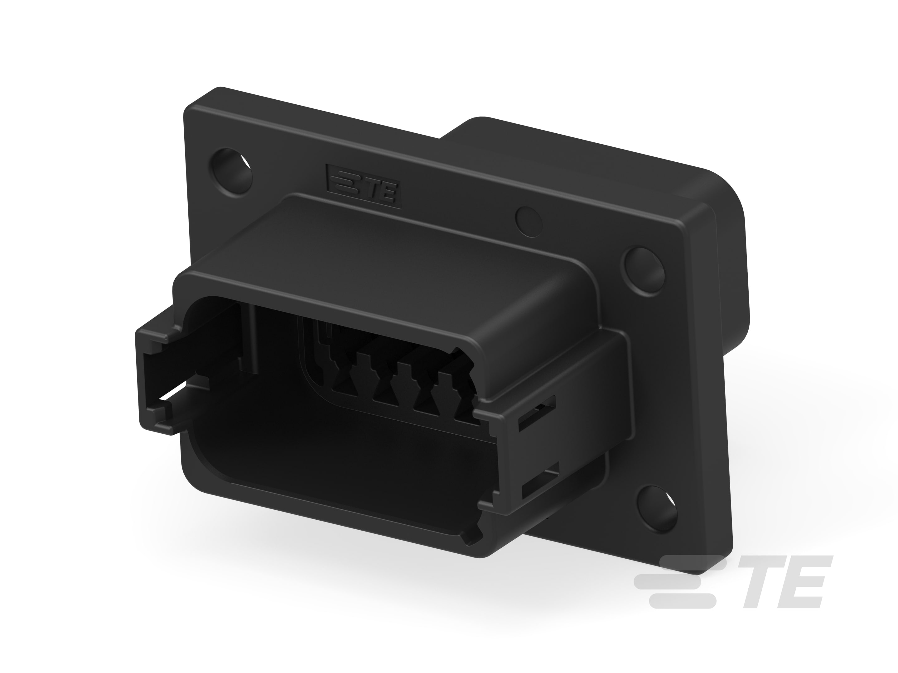 REC, 12P, BLK, N, FLANGE, B-DT04-12PB-L012