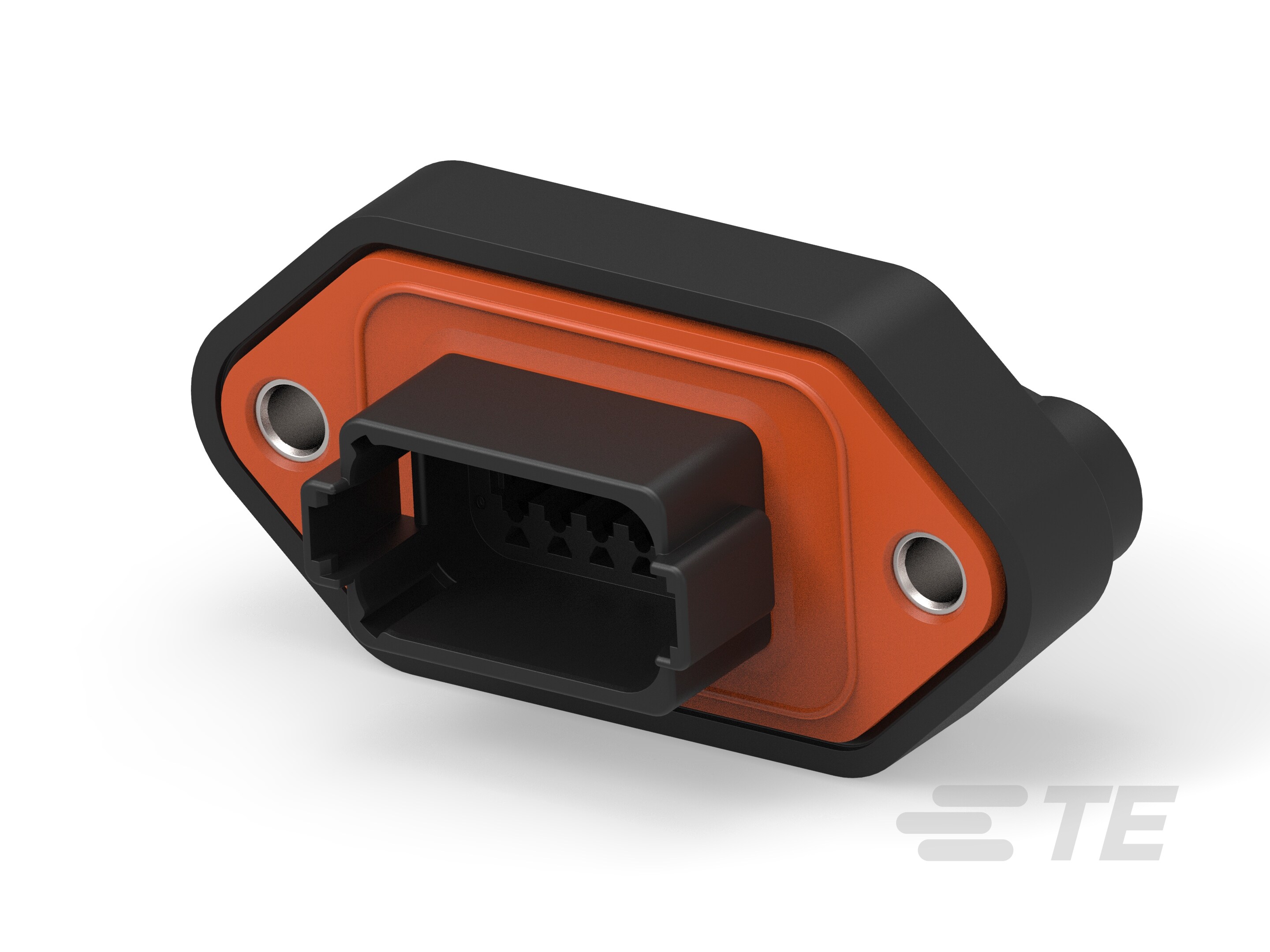 REC, 12P, BLK, N, CAP, FLANGE, B-DT04-12PB-LE01