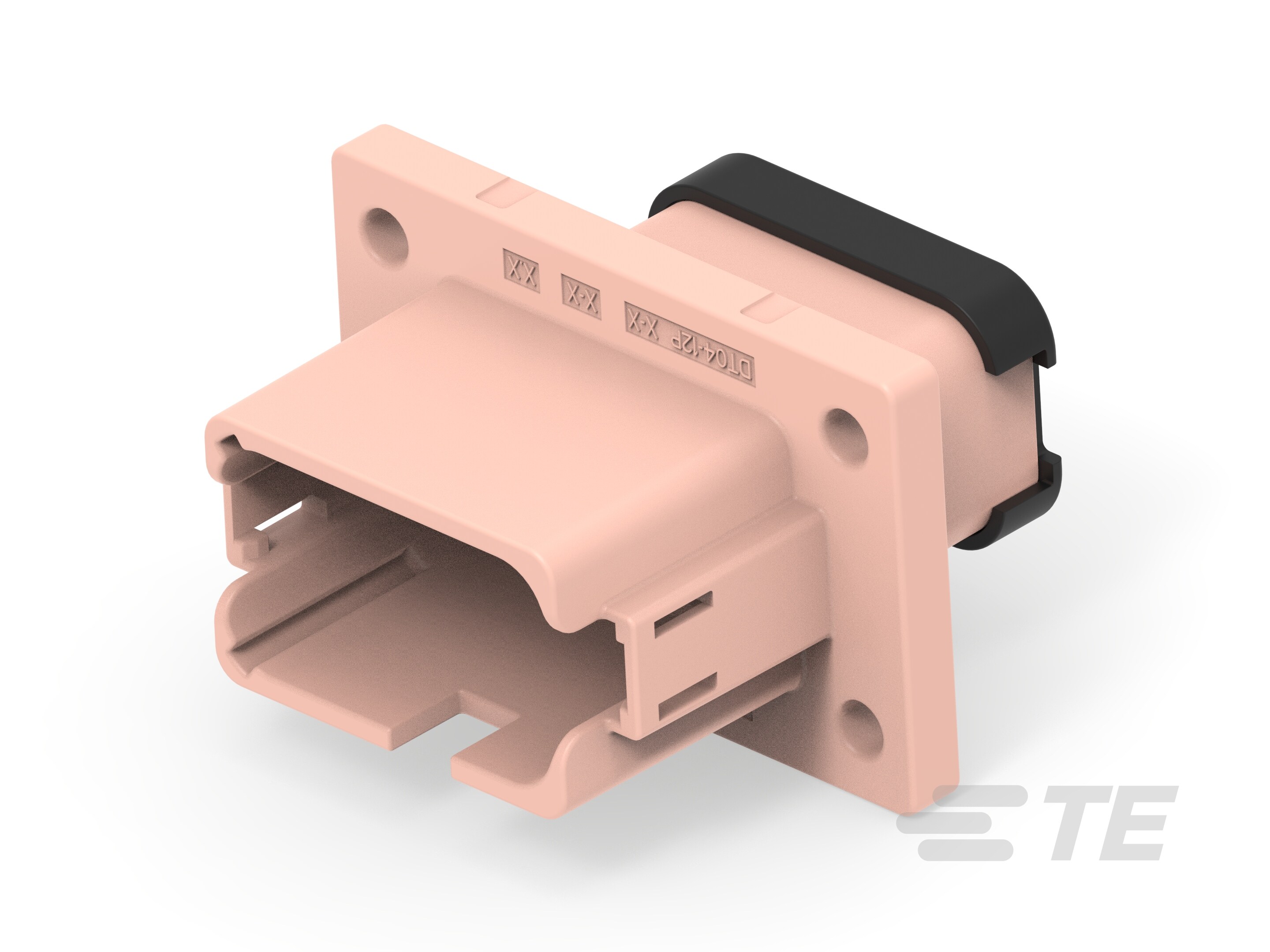 REC, 12P, BRN, N, ENH KEY, CAP, FLANGE,D-DT04-12PD-BL05