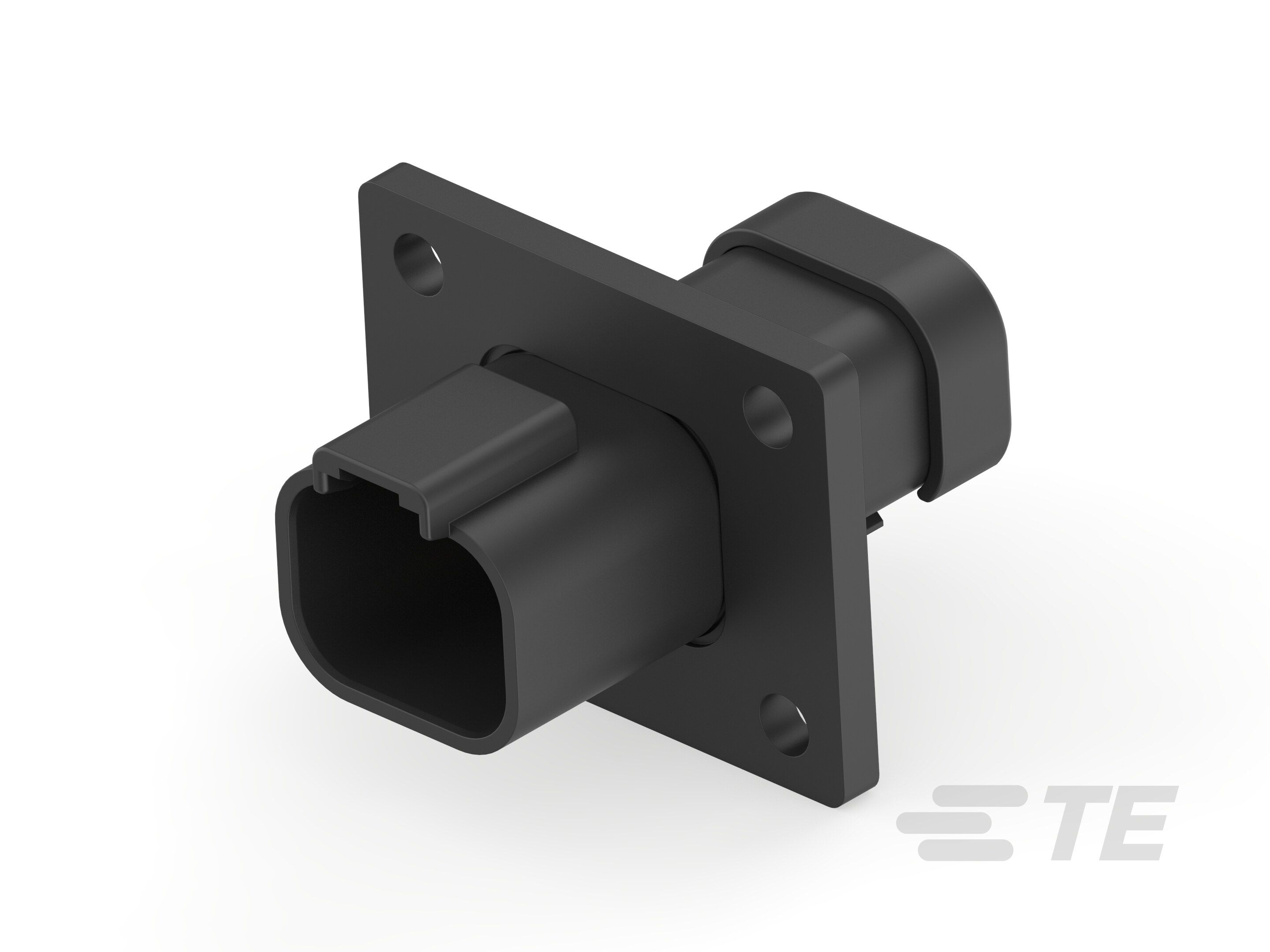 REC, 4P, BLK, N, CAP, FLANGE-DT04-4P-LE11