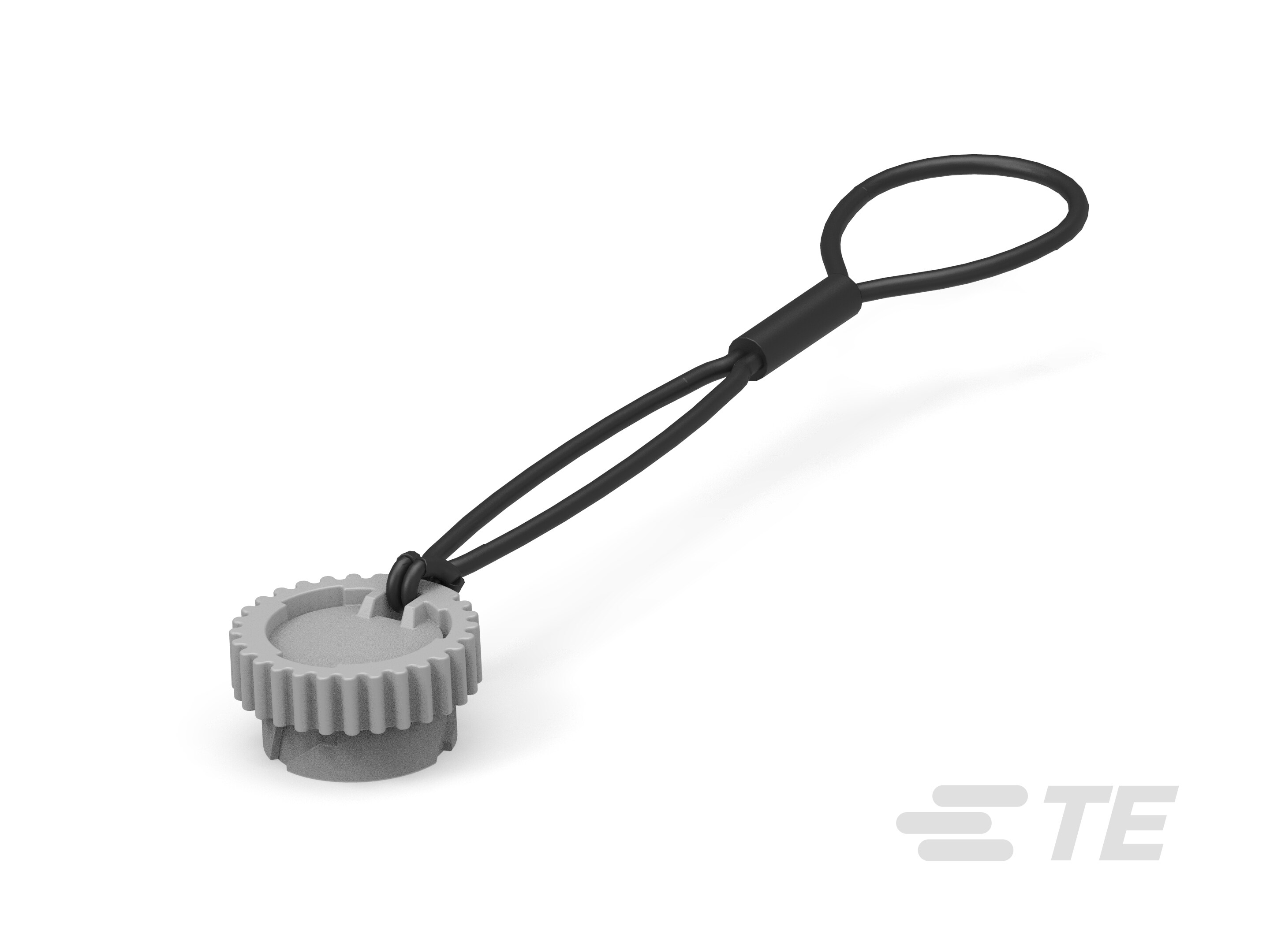 DUST CAP, 6P, PLG, GRY, LANYARD, HD10-HDC14-6-JDL