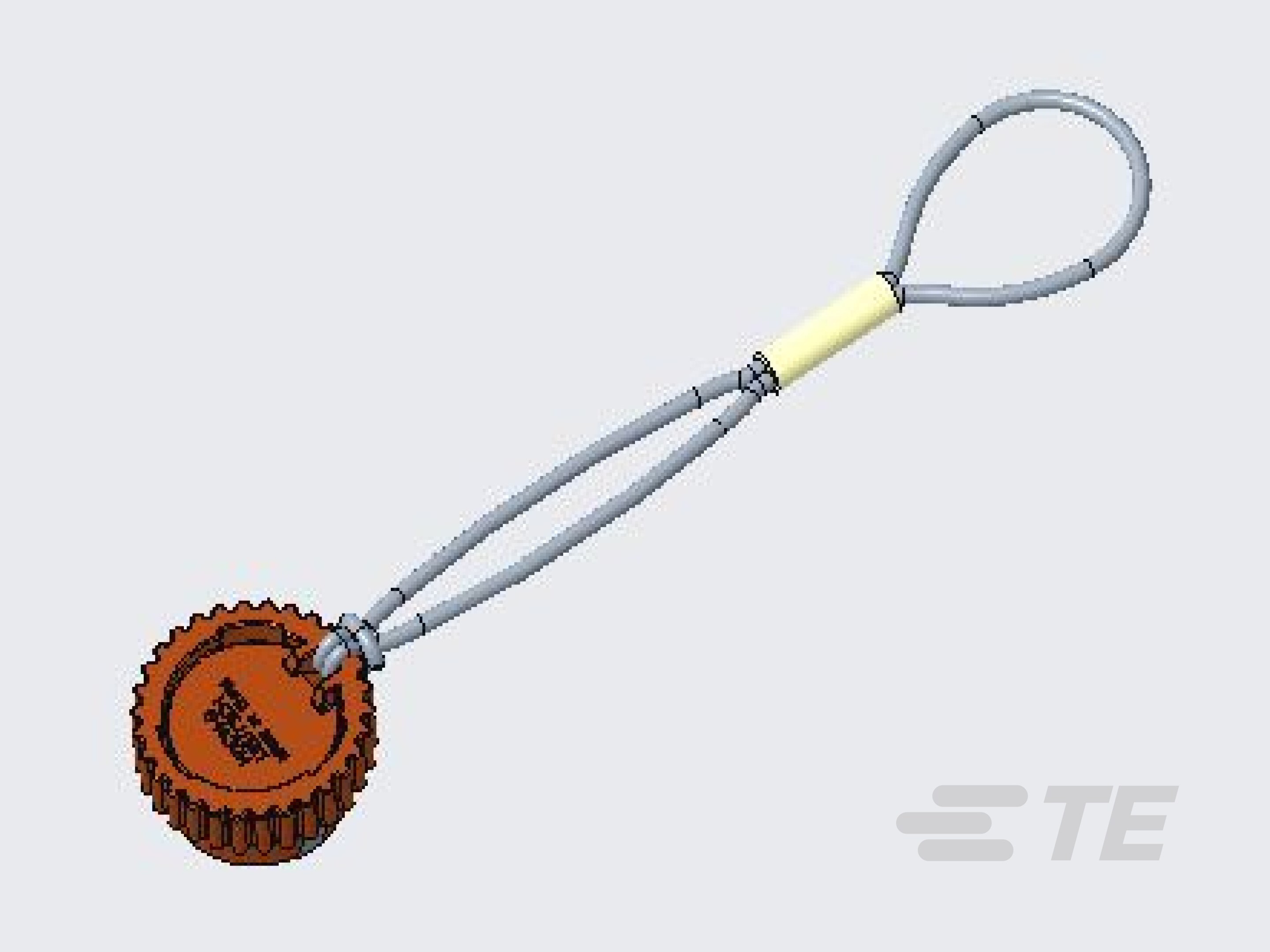 DUST CAP, 9P, PLG, GRY, LANYARD, HD10-HDC14-9-JDL