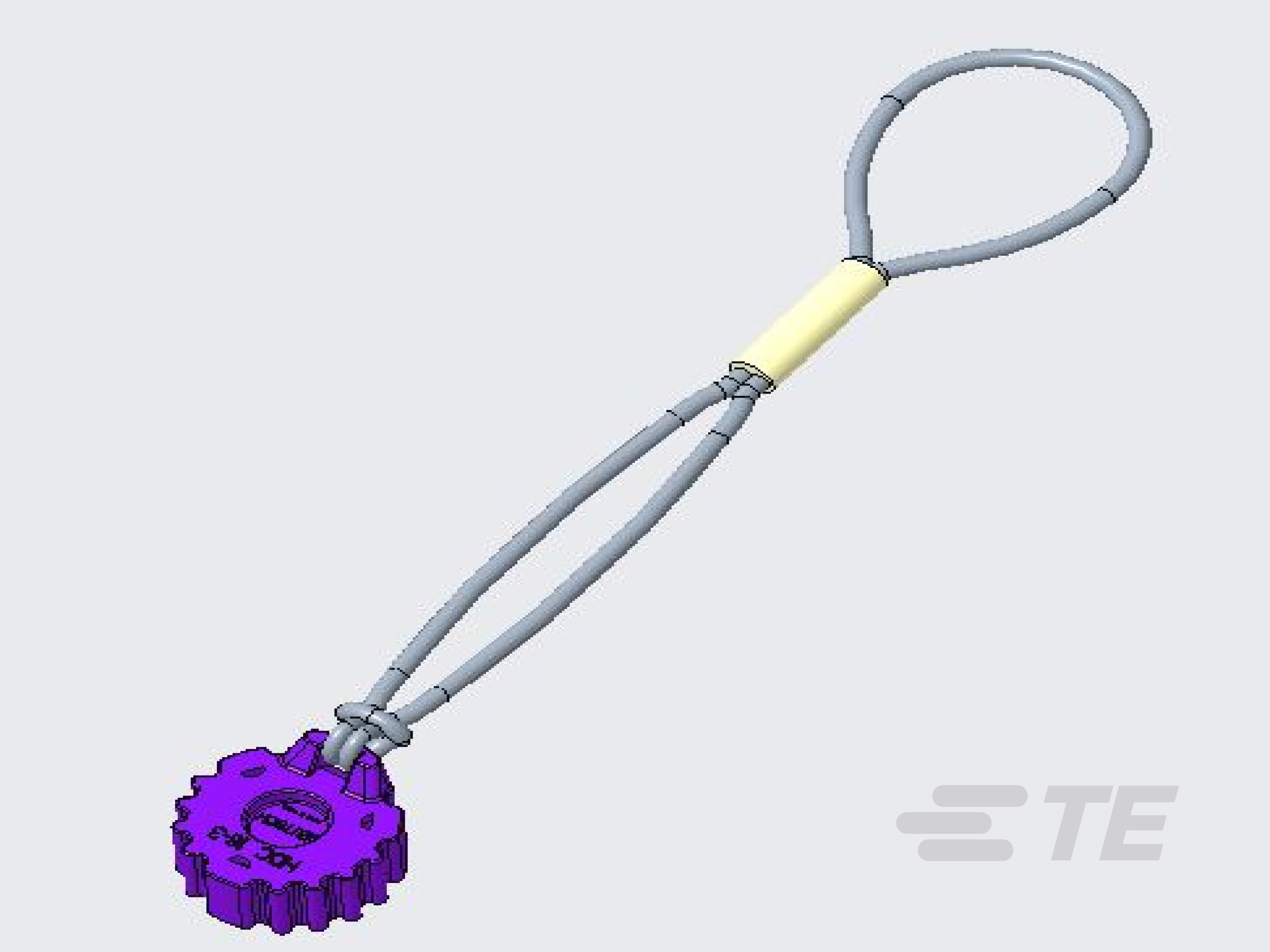 DUST CAP, 3P, REC, GRY, LANYARD, HD10-HDC16-3-JDL