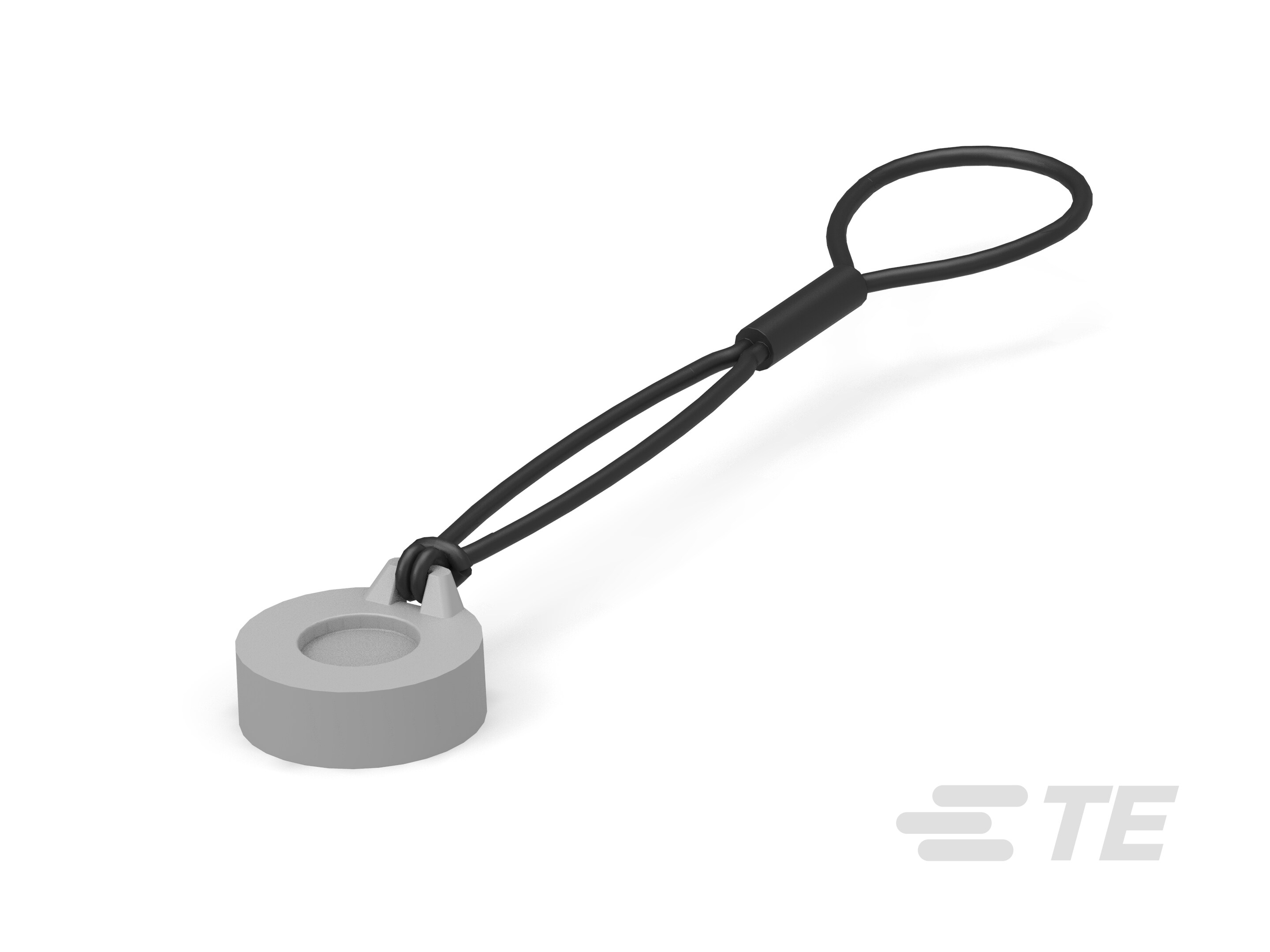 DUST CAP, 6P, REC, GRY, LANYARD, HD10-HDC16-6-JDL