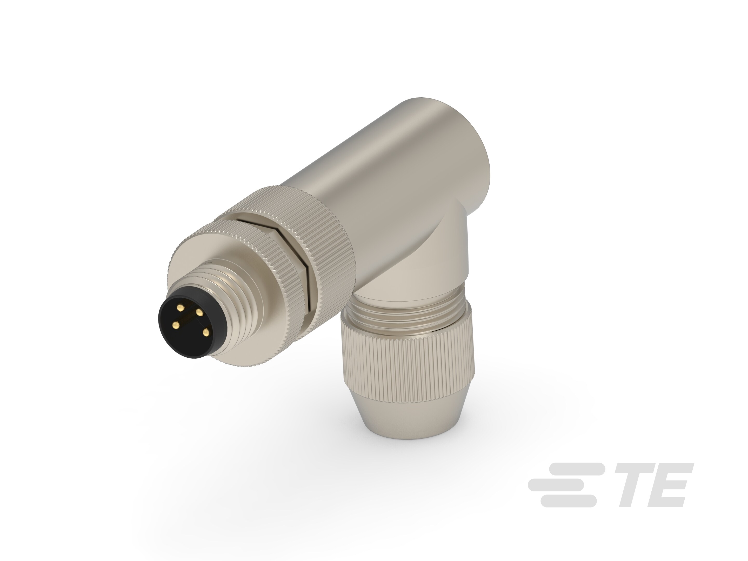 M8,SCREW, MALE,R/A,SHIELD,4P,GOLD-T4013019041-000