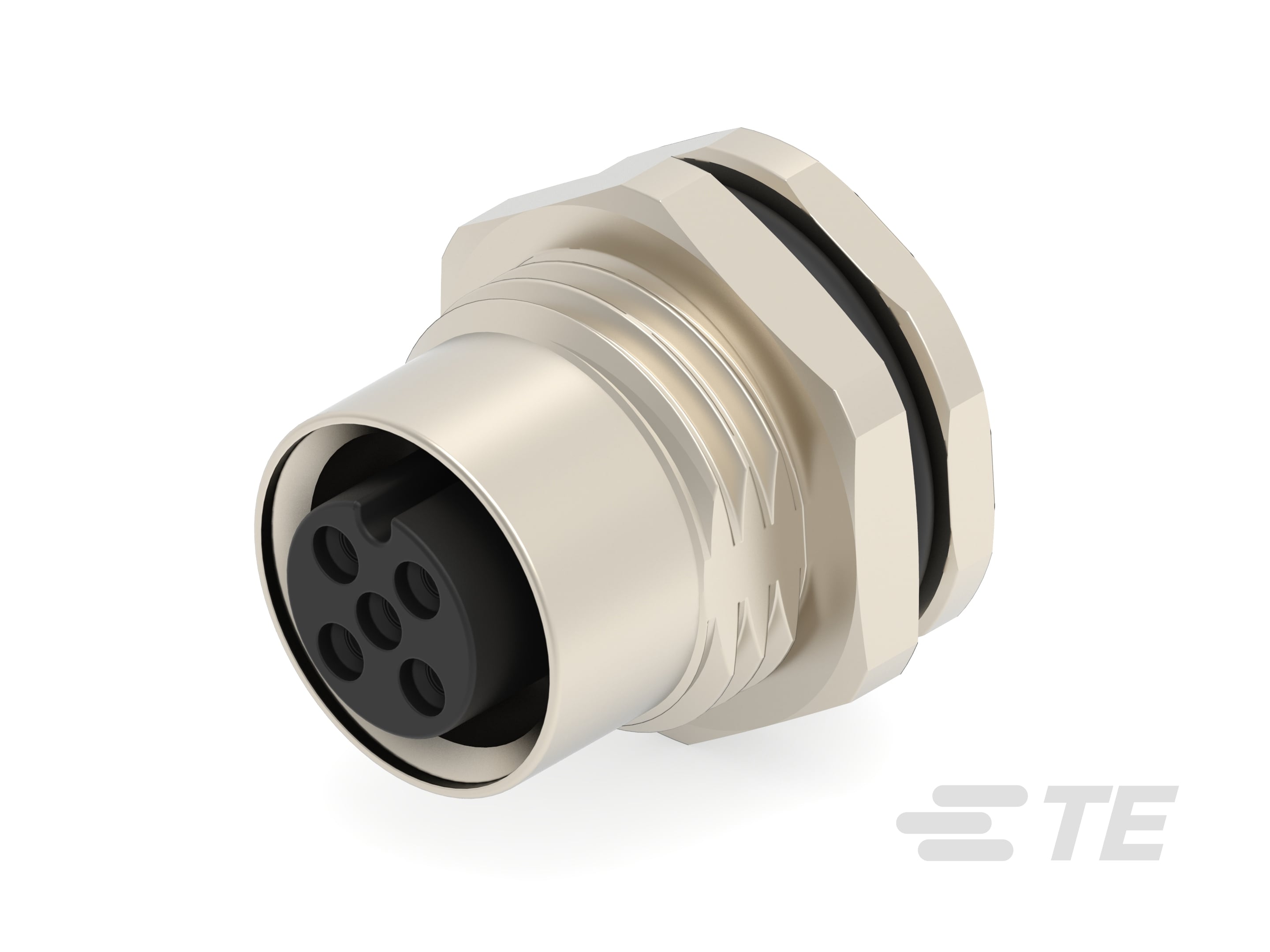 M12,REAR MOUNT,FEMALE,A,4P,SOLDER WIRE