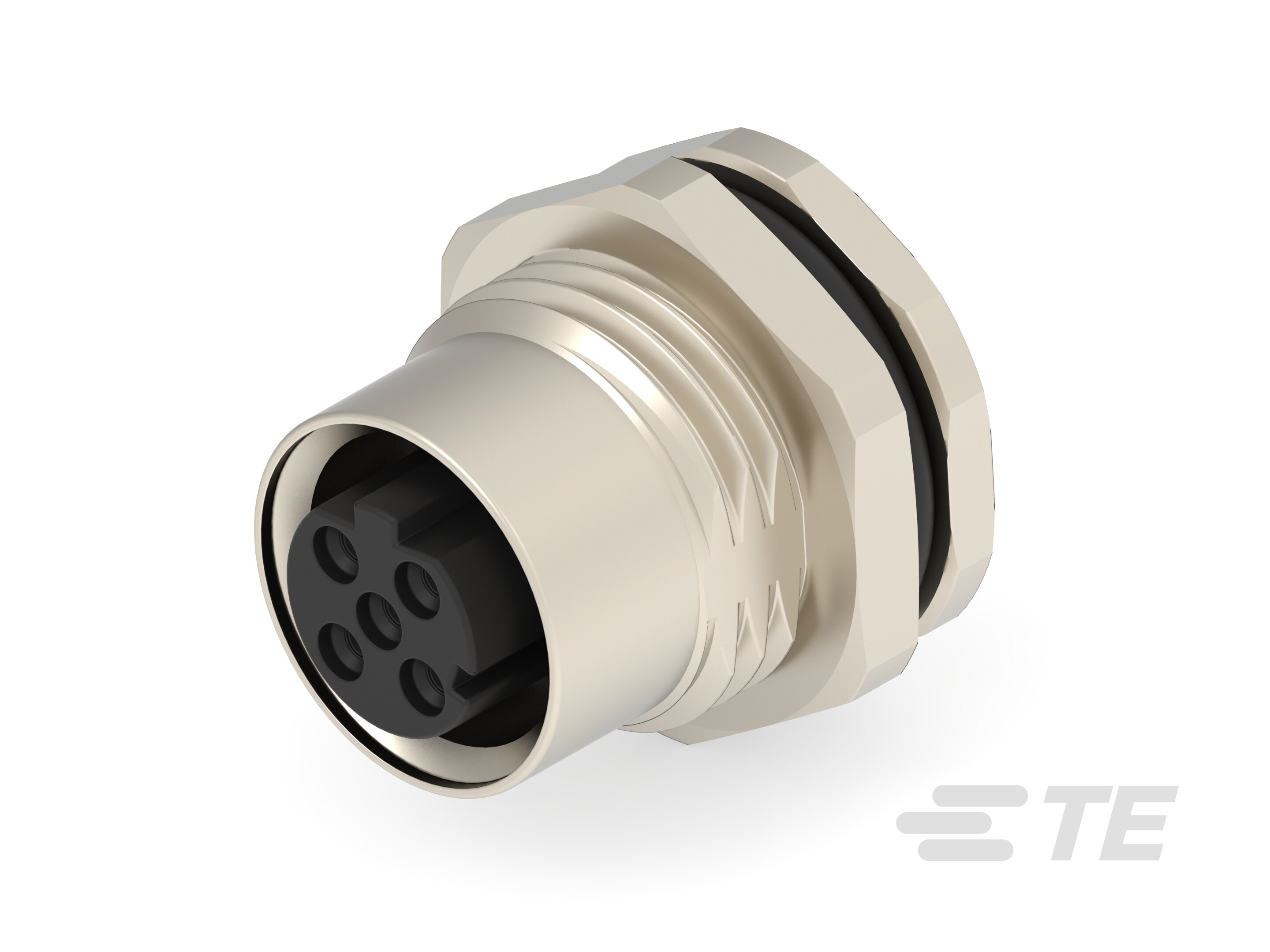 M12,REAR MOUNT,FEMALE,D,3P,SOLDER WIRE-T4131512031-000