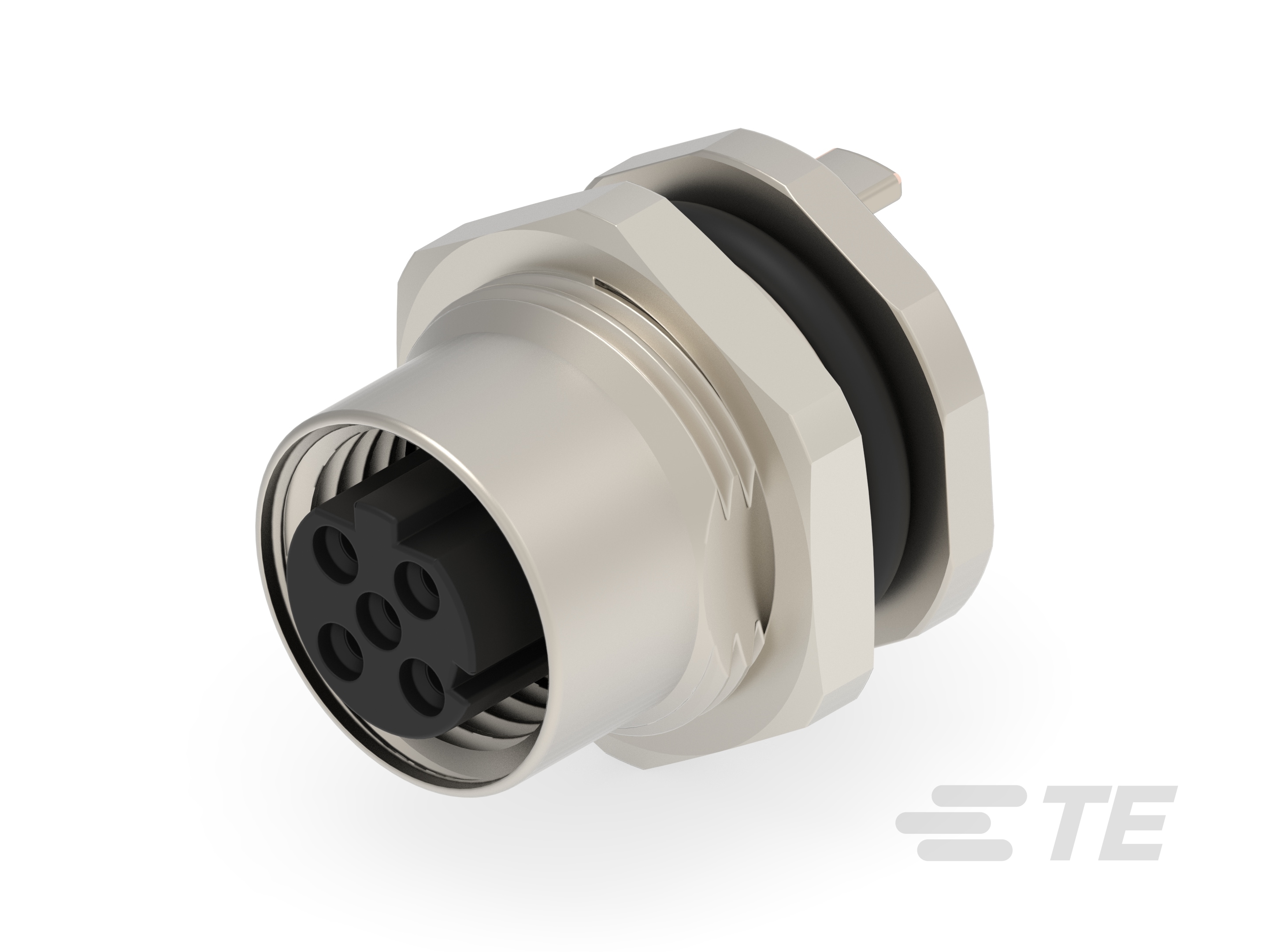 M12,REAR MOUNT,FEMALE,D,4P,SOLDER WIRE-T4131512041-002
