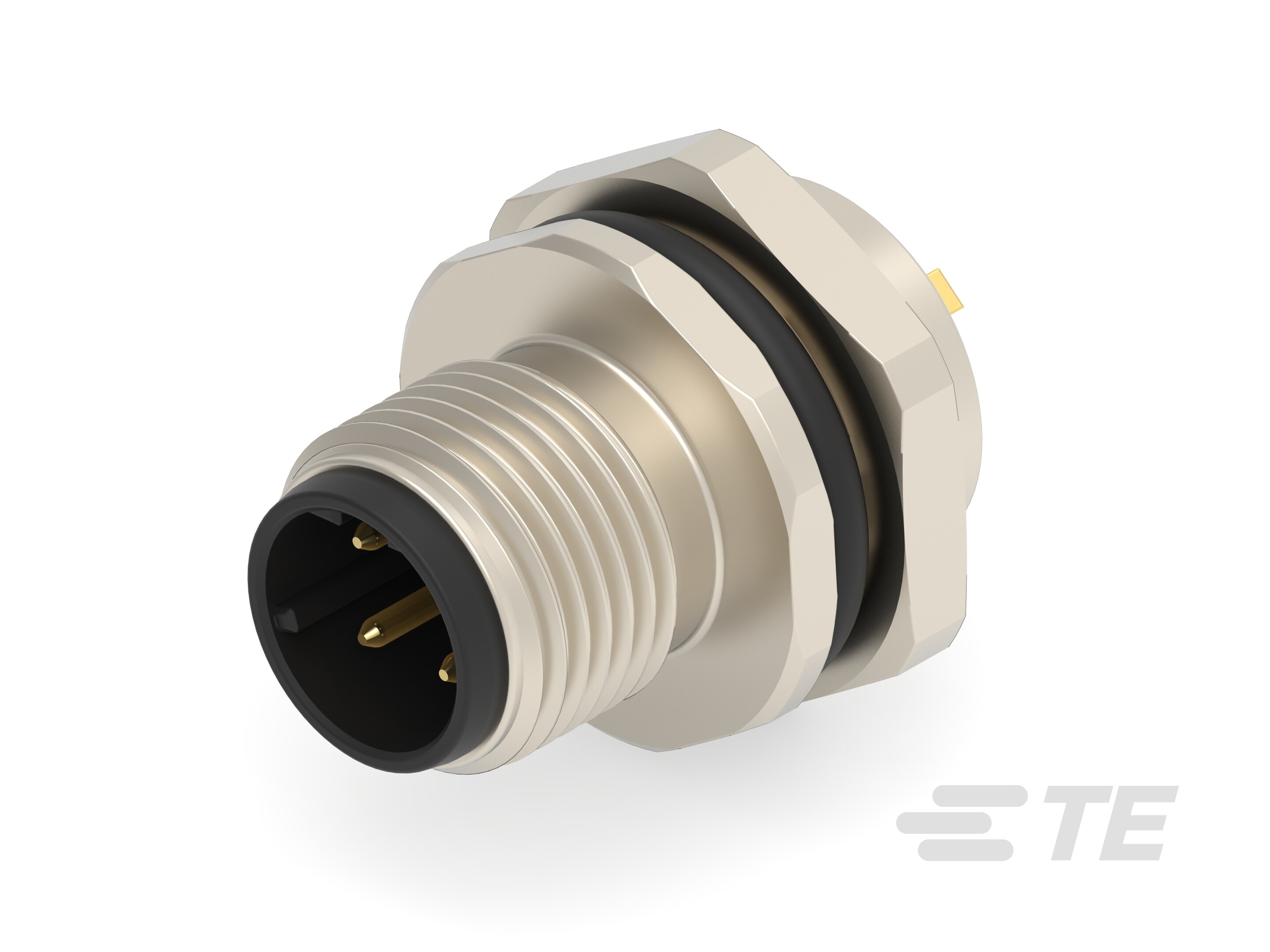M12,FRONT MOUNT,MALE,D,4P,SOLDER WIRE-T4132512041-000