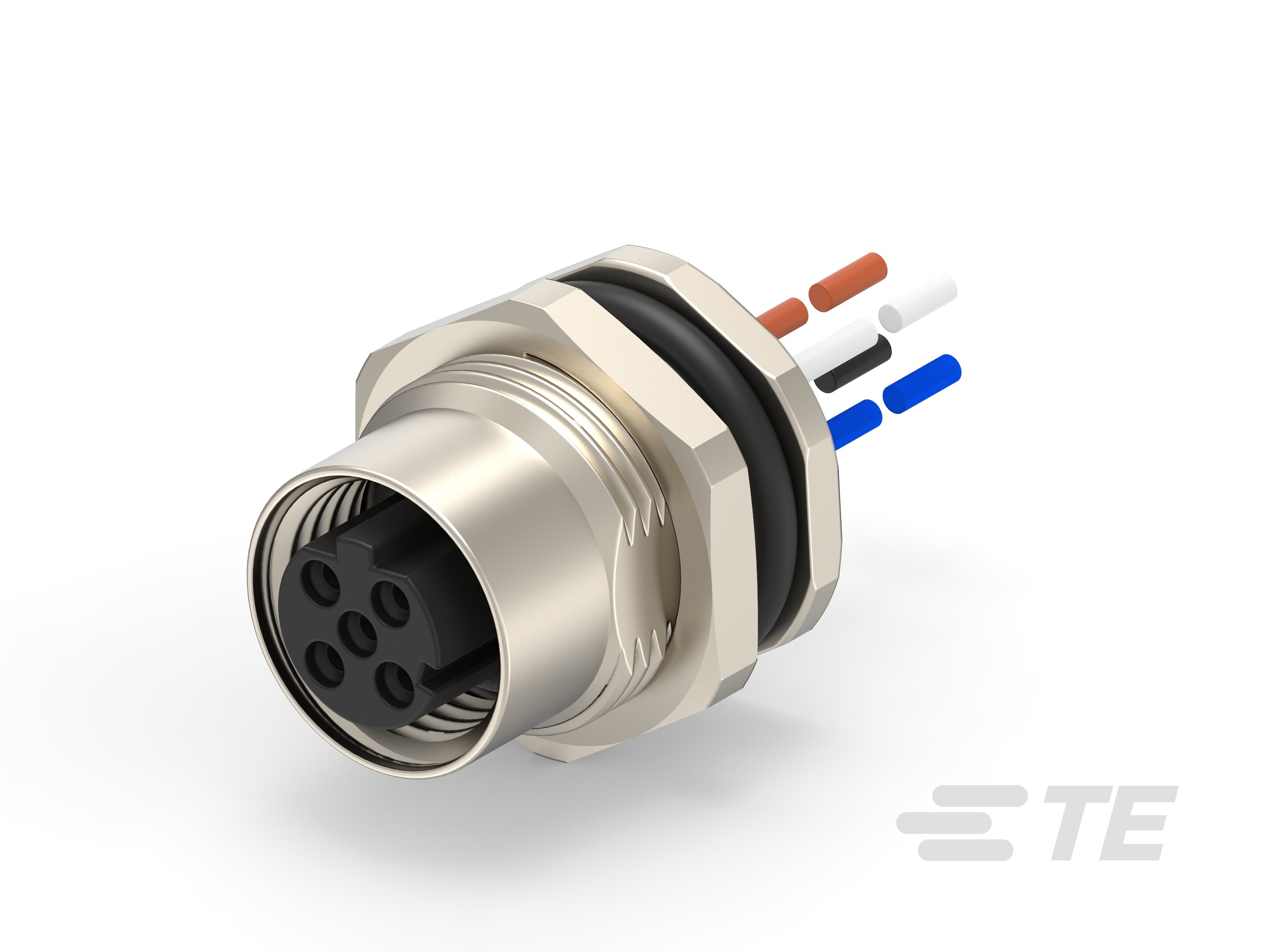 M12,REAR MOUNT,FEMALE,D,4P,0.5M WIRE-T4171110504-802