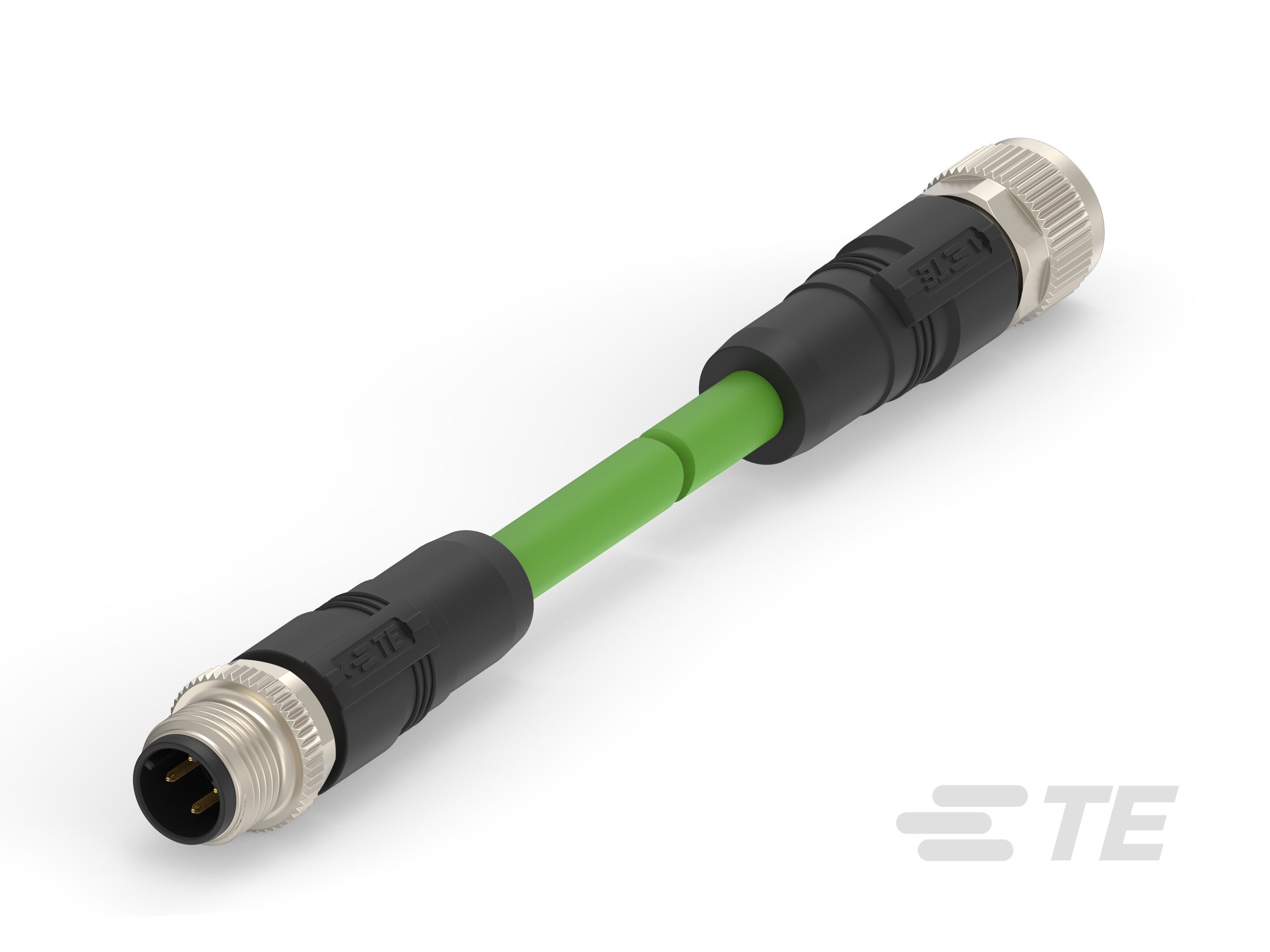 M12 D-code 4pin Male to Female Cable Assembly, Cat5e Polyurethane 22AWG Shielded-CAT-SI113-M1B