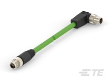 mw様 M12 X-code 8pin Male Right Angle Cable Assembly, Cat6A