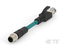 M12 D-code 4pin Male to RJ45 Cable Assembly, Cat5e TPE 24AWG Shielded-CAT-SI113-M1D