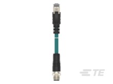 M12 D-code 4pin Male to RJ45 Cable Assembly, Cat5e TPE 24AWG