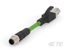 M12 D-code 4pin Male to RJ45 Cable Assembly, Cat5e Polyurethane 24AWG Shieldied-CAT-SI113-M1F