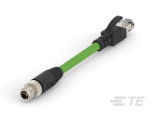 M12 X-code 8pin Male to RJ45 Cable Assembly, Cat6A Polyurethane 26AWG Shielded-CAT-SI113-M1ZA