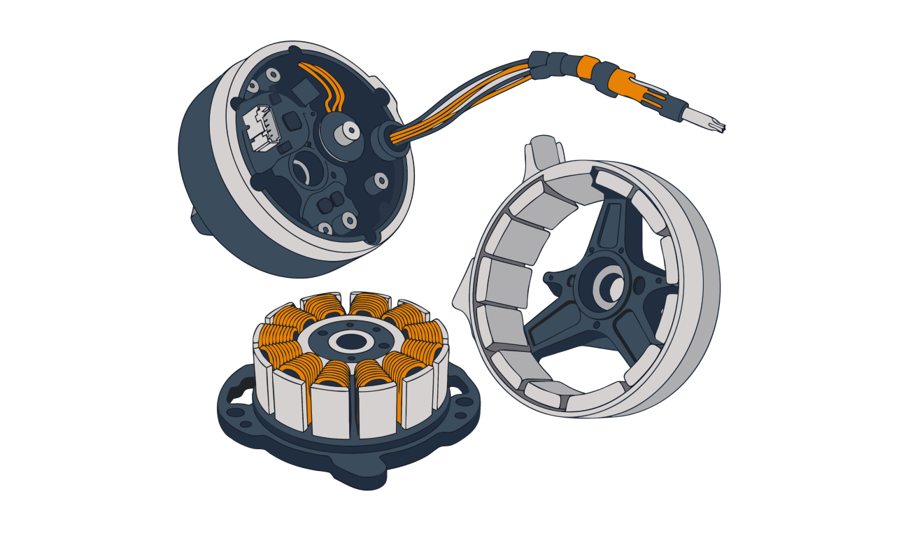 HVAC motor and compressor assembly