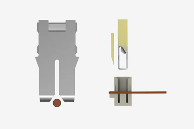 Magnet wire positioned in the termination slot