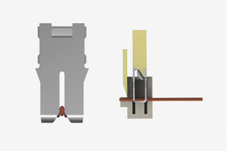Terminal being inserted into the cavity