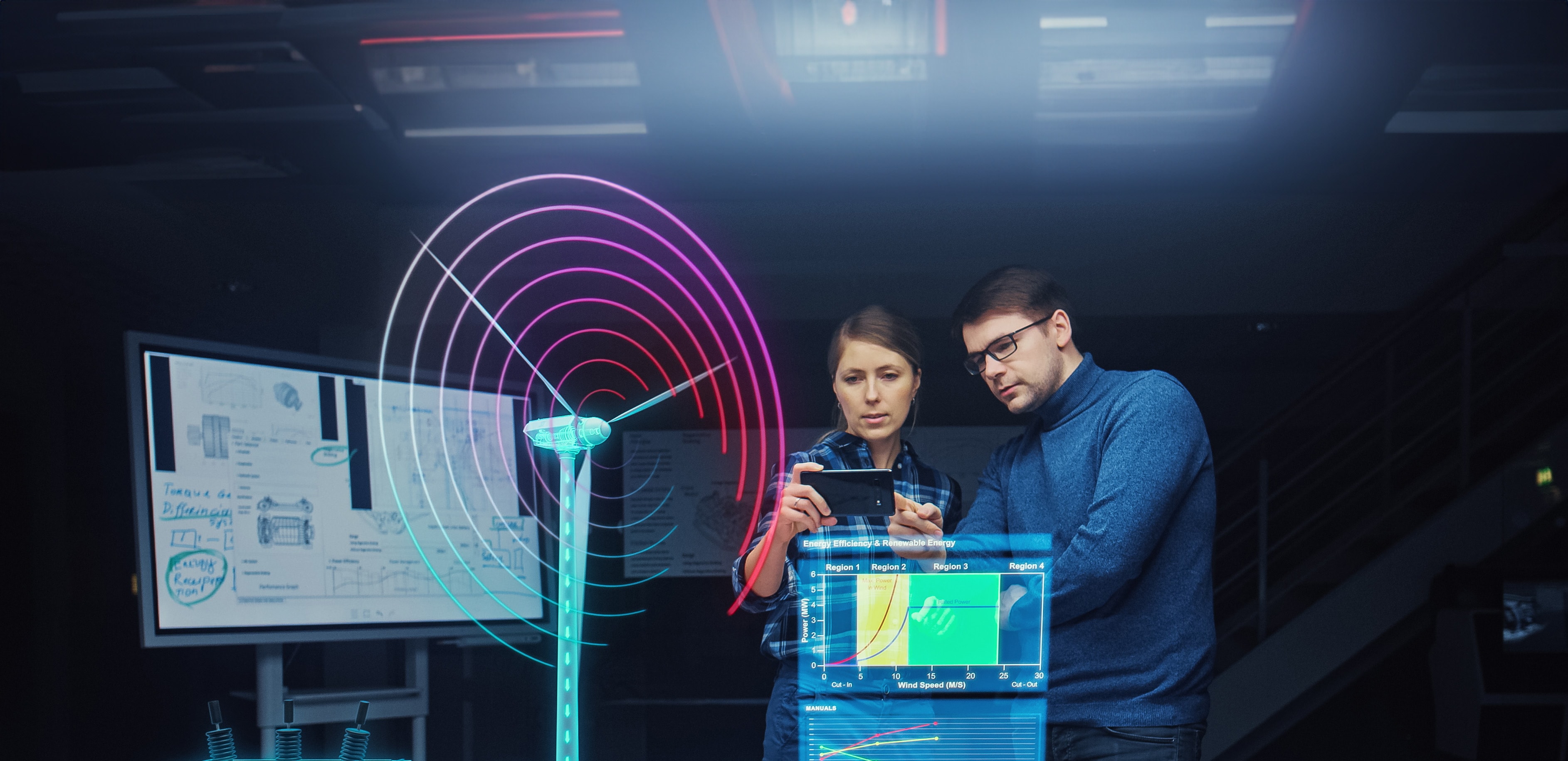 Engineers working in a research laboratory.