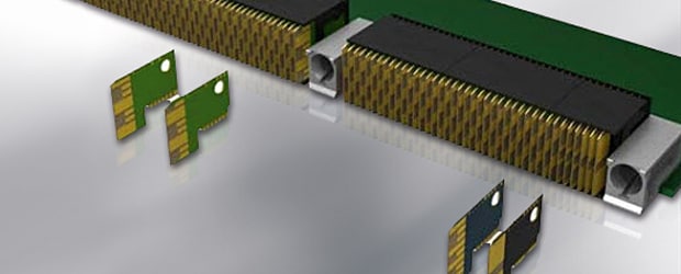 The wafer-based design of TE's MULTIGIG RT 2 connectors.