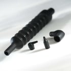 TE's heat shrink molded shapes for wire protection.