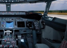 Interior of a airplane.