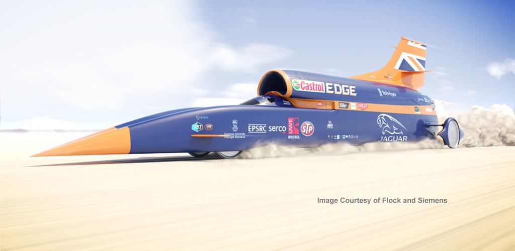 projet véhicule bloodhound ssc Image reproduite avec l’aimable autorisation de Flock et Siemens