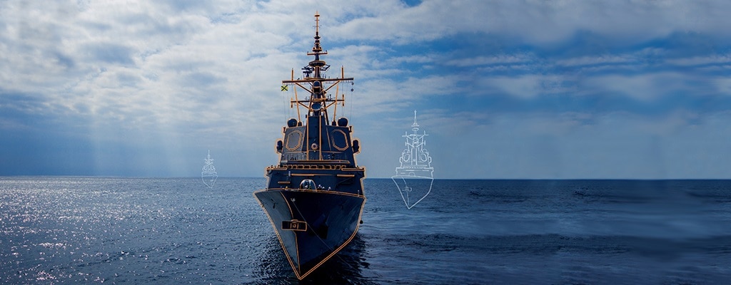 Navy Ship in Sea
