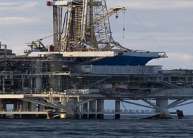 Subsea oil drilling from an offshore production platform.