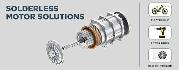 Motor With Invisible Thread Solderless Magnet Wire Solutions for Electric Motors | TE Connectivity