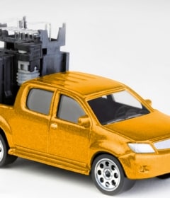 Spielzeugauto mit Produkten, Miniaturisierung