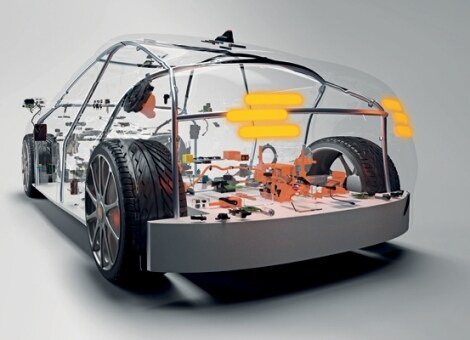 Hybrid and electric mobility automobile.