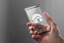 Smartphone transparente futurista