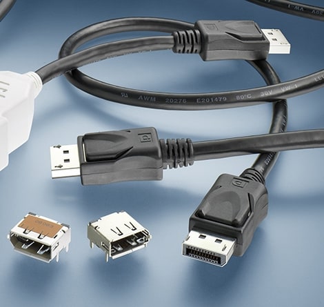 DisplayPort ケーブルおよびコネクタ