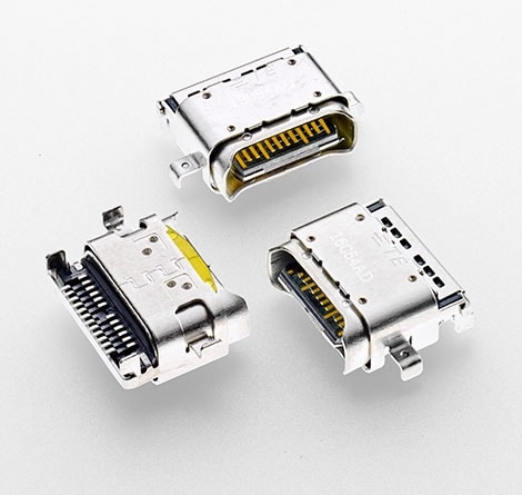 Zweireihige spritzwassergeschützte SMT-Steckverbinder für USB Type-C